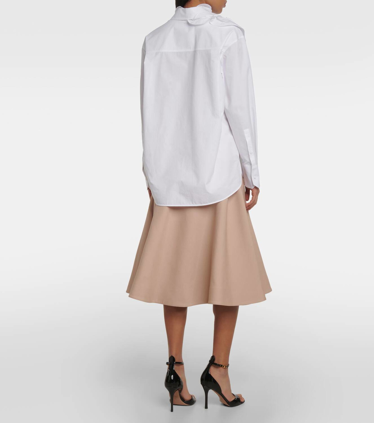 Valentino Floral-appliqué cotton poplin shirt Valentino