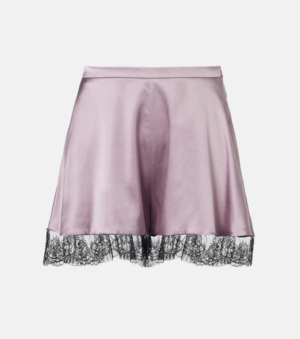 Nina Ricci Lace-trimmed silk-blend satin shorts