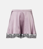 Nina Ricci Lace-trimmed silk-blend satin shorts