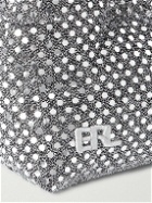 ERL - Logo-Embroidered Sequinned Mesh Messenger Bag