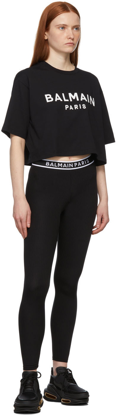 Balmain Black cotton leggings