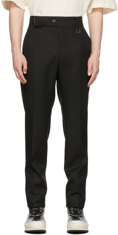 Photo: Wooyoungmi Black Wool Tapered Trousers