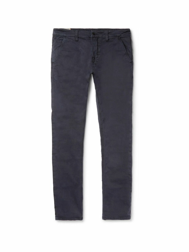 Photo: Nudie Jeans - Slim Adam Garment-Dyed Stretch Organic Cotton-Twill Trousers - Blue
