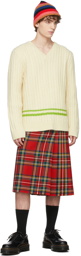 Molly Goddard Red Tartan Finn Kilt Skirt