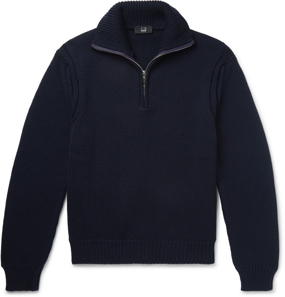 Dunhill - Wool Half-Zip Sweater - Men - Navy Dunhill