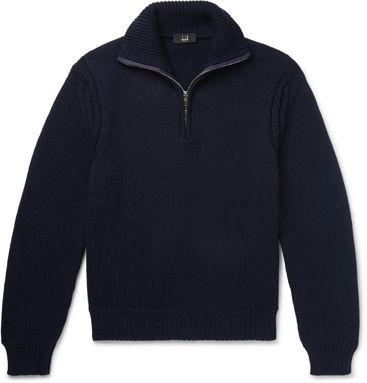 Photo: Dunhill - Wool Half-Zip Sweater - Men - Navy