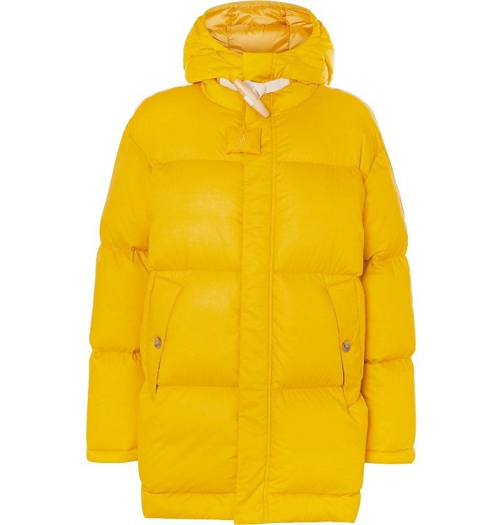 Photo: Moncler Genius - 1 Moncler JW Anderson Logo-Appliquéd Quilted Cotton Hooded Down Jacket - Yellow