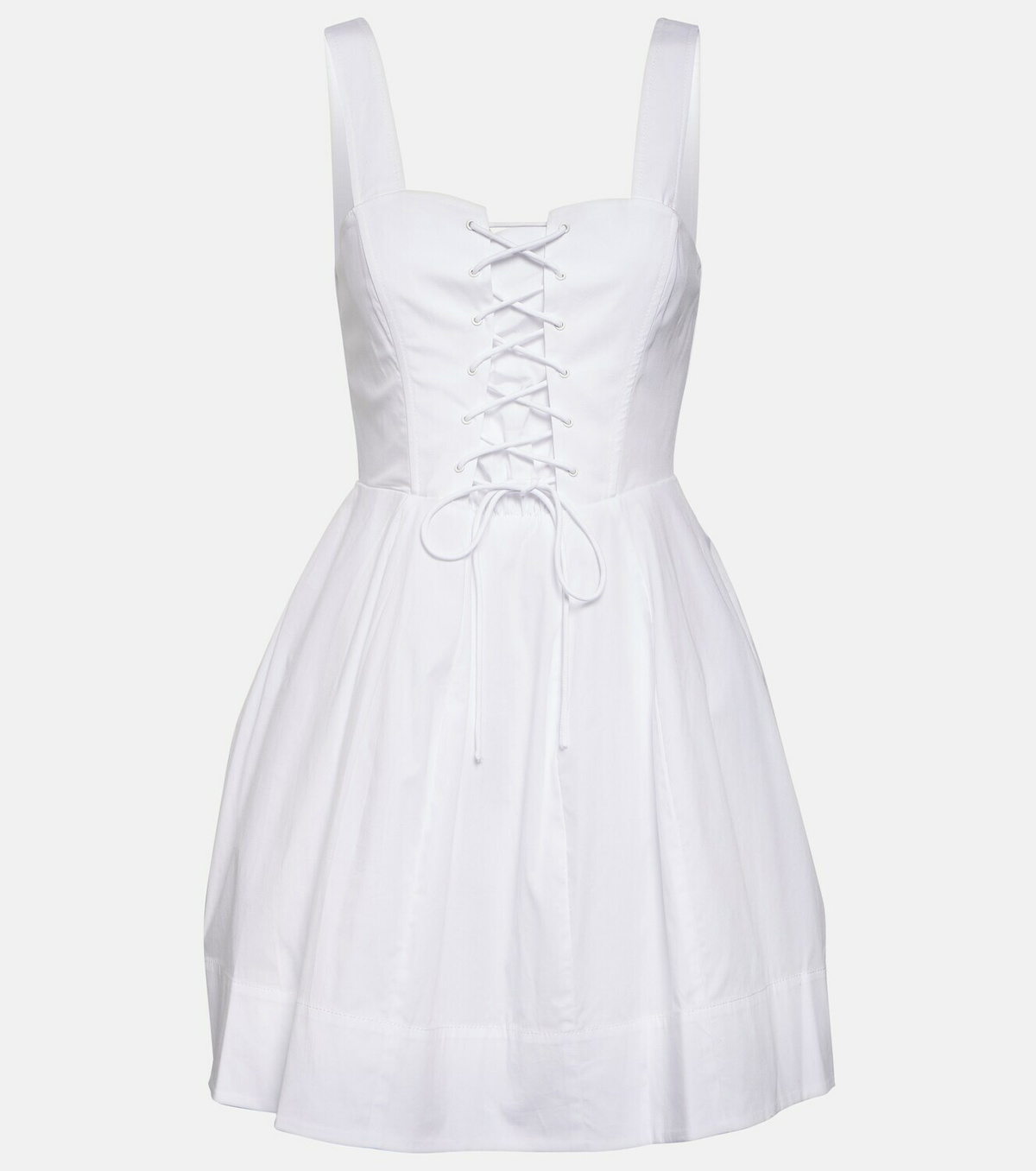 Staud Lace-up cotton minidress Staud Staud Lace-up cotton minidress Staud