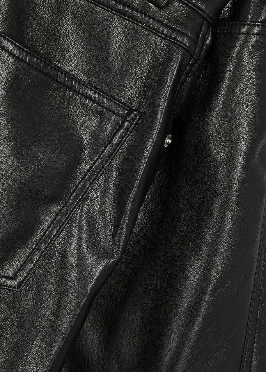 Nanushka Vinni Faux Leather Trousers Black