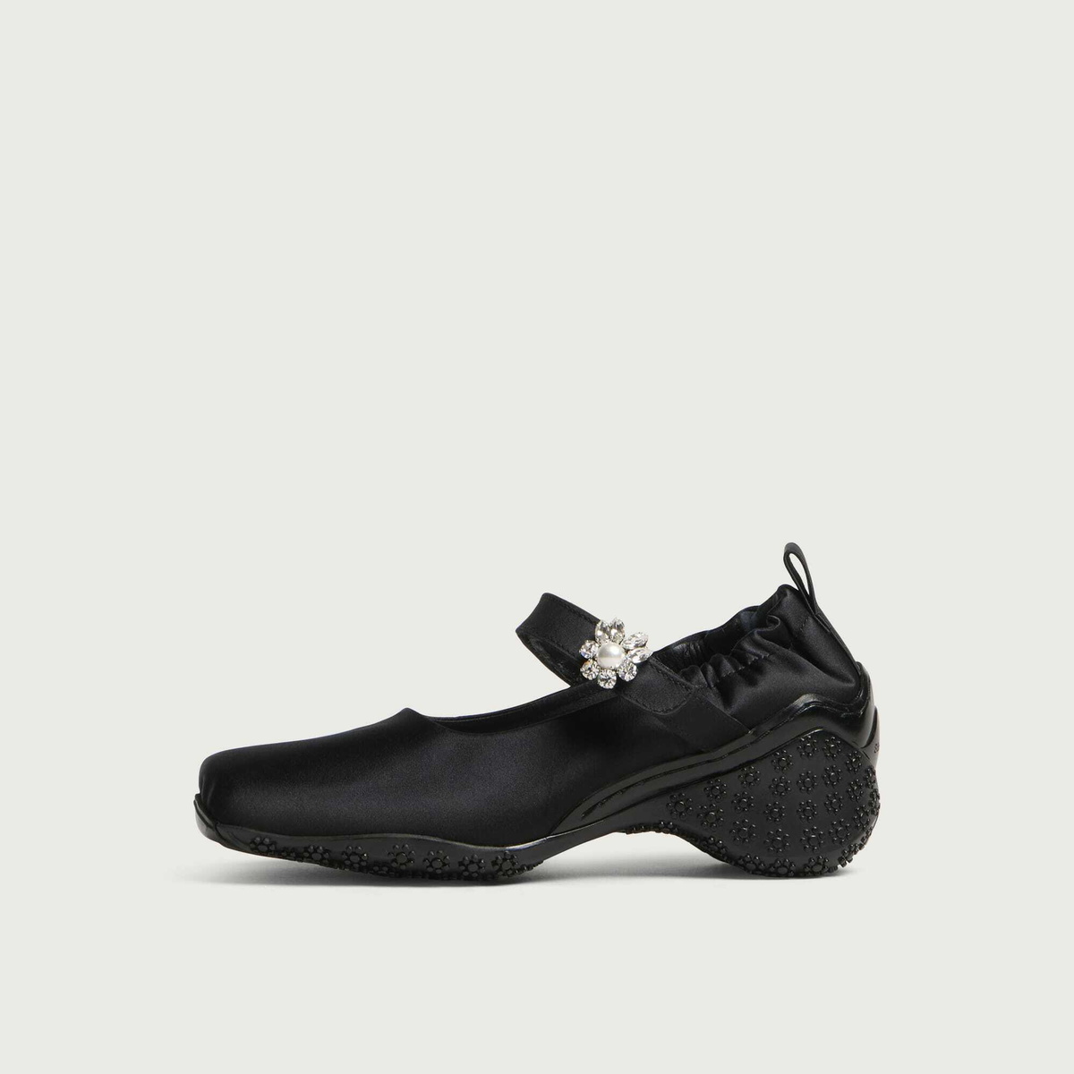 Simone Rocha Women's Satin Ballet Runner in Black/Pearl/Clear