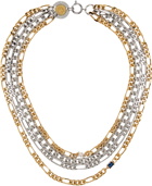 IN GOLD WE TRUST PARIS Gold & Silver Tiered Curb Chain Necklace