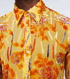 Dries Van Noten - Transparent silk printed shirt
