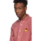 AMI Alexandre Mattiussi Red and White Smiley Edition Oxford Shirt