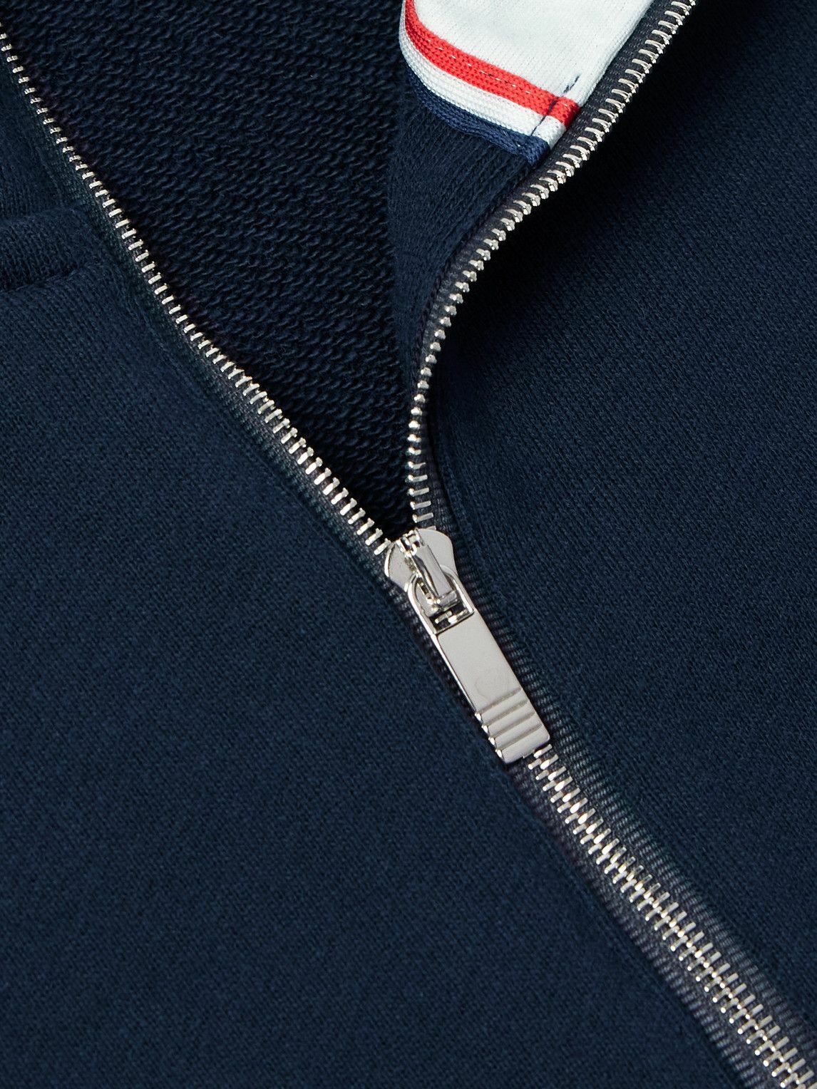 Thom Browne - Logo-Appliquéd Cotton-Jersey Half-Zip