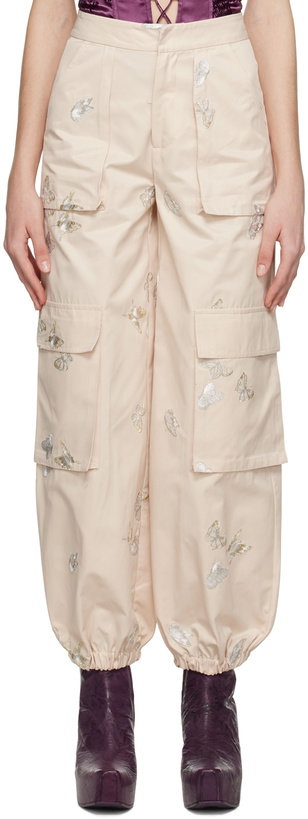 Photo: KIM SHUI Beige Butterfly Trousers