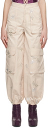 KIM SHUI Beige Butterfly Trousers