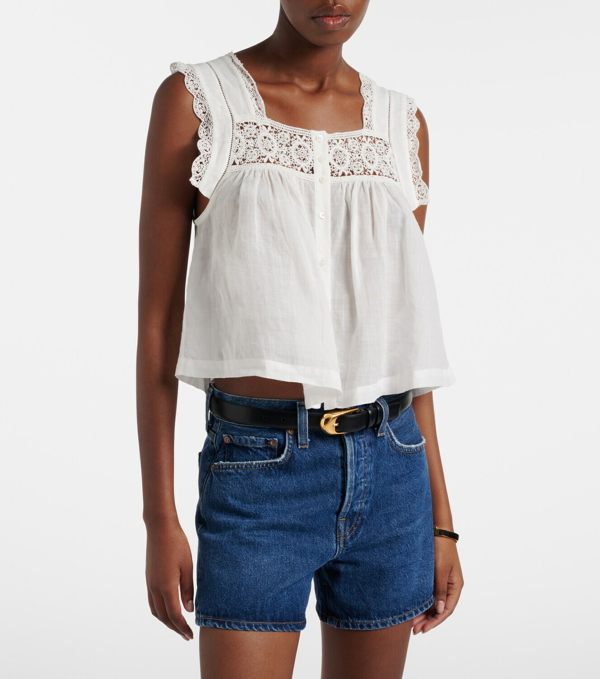 Citizens of Humanity Mia lace-trimmed top
