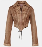 Jean Paul Gaultier x KNWLS cropped denim corset jacket