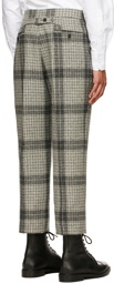Thom Browne Grey Wool Windowpane Check Backstrap Trousers