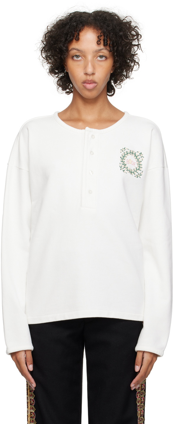 Bode White Daisy Never Tell Henley Bode