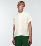 Bode - Embroidered cotton and silk shirt