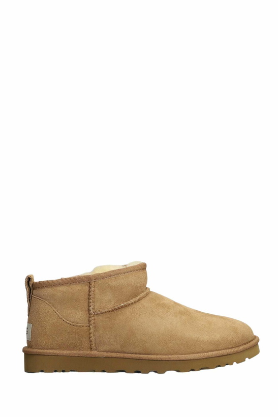 Photo: UGG Classic Ultra Mini Low Heels Ankle Boots In Leather Color Suede