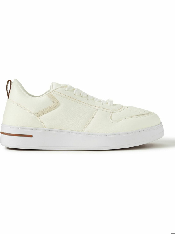 Photo: Loro Piana - Newport Walk 2.0 Suede-Trimmed Leather Sneakers - White