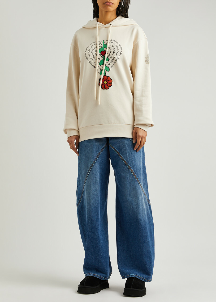 Moncler Genius 1 Moncler JW Anderson Hooded Cotton Sweatshirt Beige