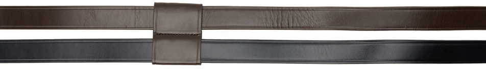Recto Black & Brown Double Layers Buckle Belt