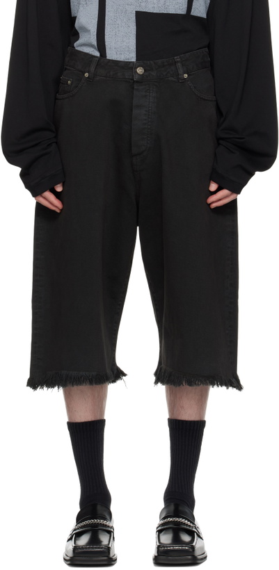 Photo: 424 Black 'Big Daddy' Denim Shorts