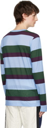 Dries Van Noten Blue & Green Striped Long Sleeve T-Shirt