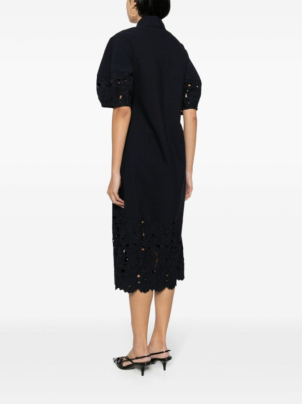 ERDEM Blue Broderie Anglaise Shirt Dress