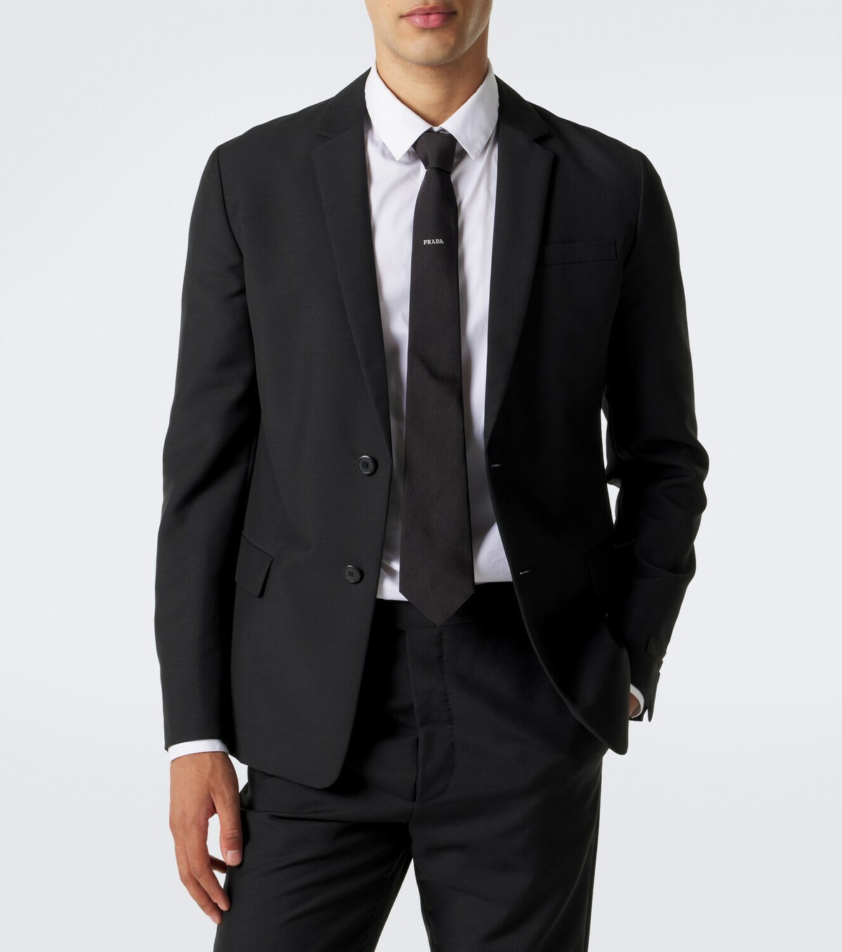 Prada Logo silk tie