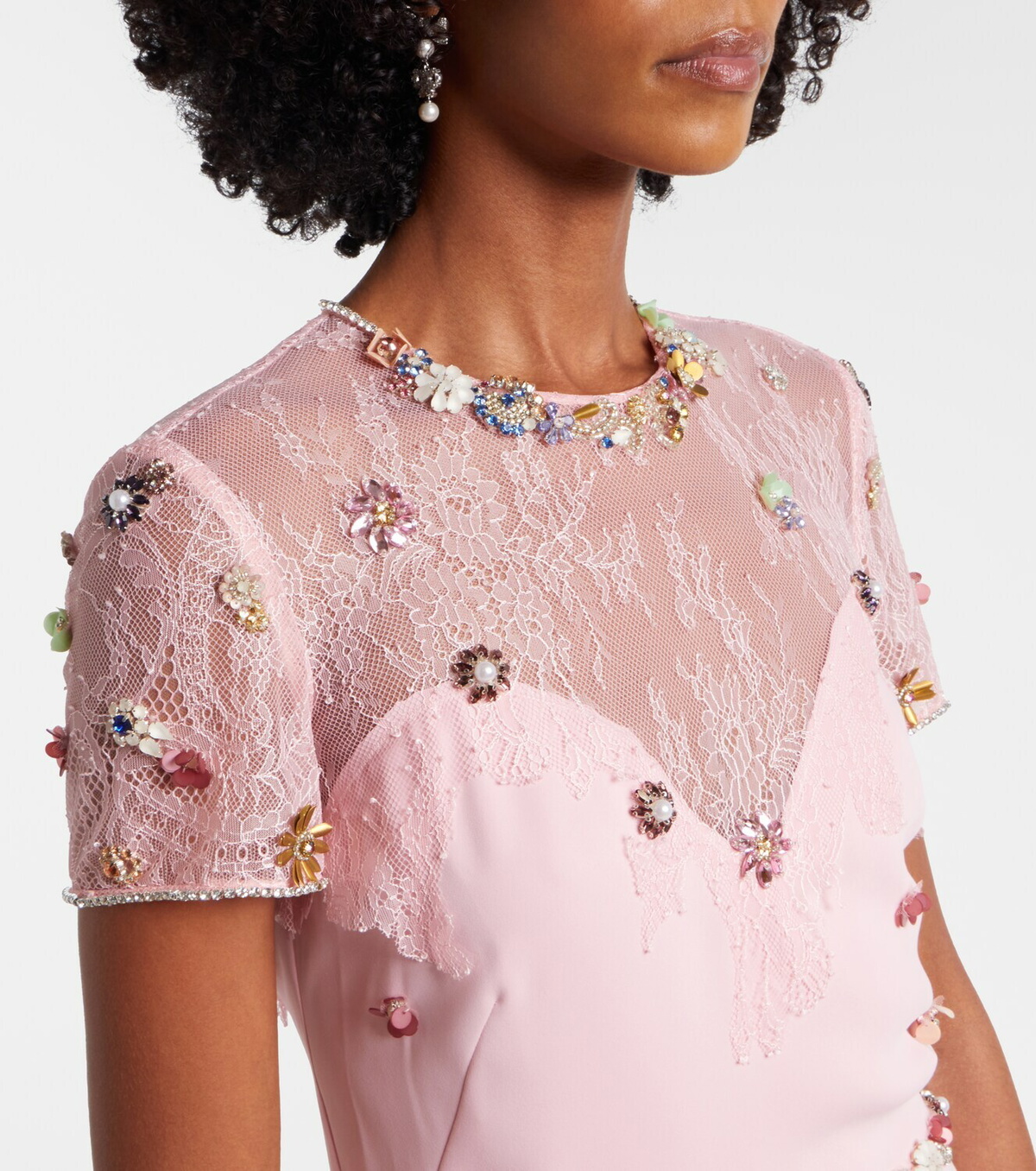Costarellos Embellished crêpe gown