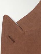 Thom Sweeney - Unstructured Double-Breasted Linen Suit Jacket - Brown