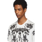 Dolce and Gabbana White Logo Flocked T-Shirt