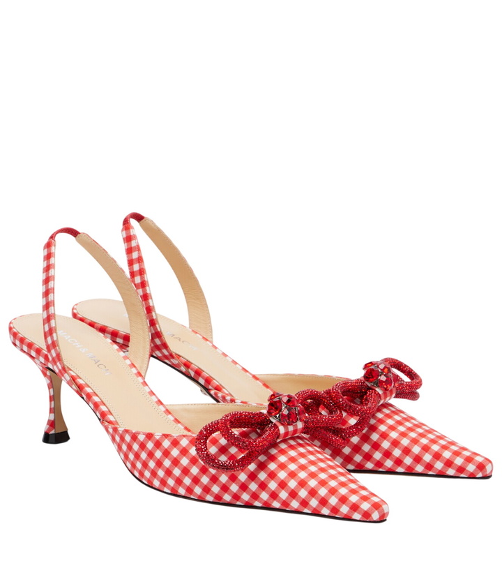 Photo: Mach & Mach Double Bow gingham slingback pumps