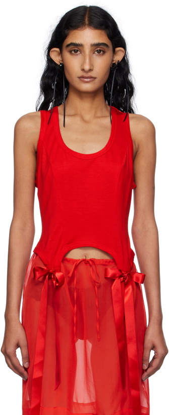 Photo: Simone Rocha Red Bow Tail Easy Tank Top