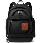 Burberry - Logo-Appliquéd Leather-Trimmed Shell Backpack - Black