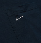 Pilgrim Surf Supply - Logo-Embroidered Cotton-Jersey T-Shirt - Blue