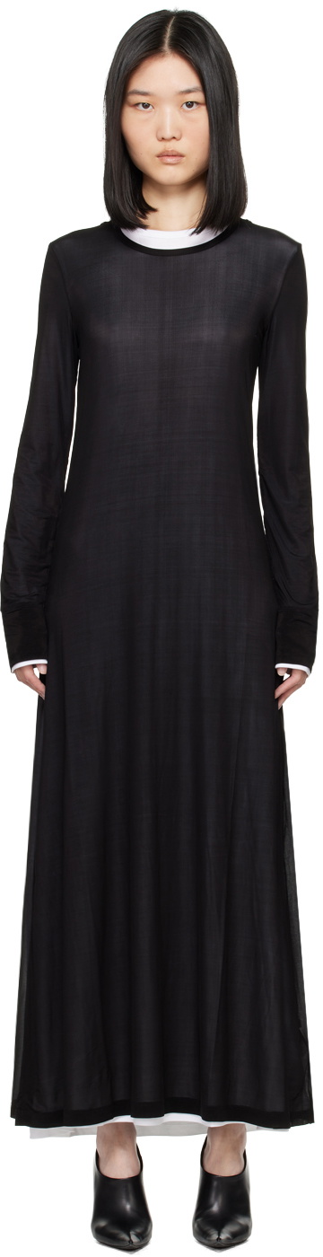 Helmut Lang Black & White Double Layer Maxi Dress Helmut Lang Helmut Lang Black & White Double Layer Maxi Dress Helmut Lang