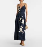 Agua by Agua Bendita Sula floral-appliqué linen maxi dress