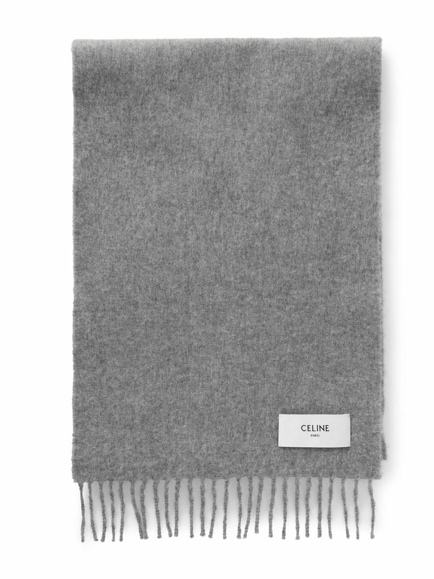 Photo: CELINE - Logo-Appliquéd Fringed Cashmere Scarf