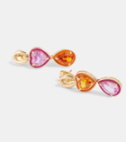 Nadine Aysoy Catena Double Stone 18kt gold earrings with enamel and sapphires