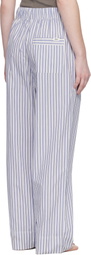 Tekla White & Blue Poplin Pyjama Pants