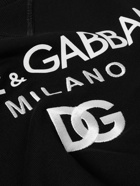 Dolce&Gabbana - Logo-Print Embroidered Cotton-Jersey Sweatshirt - Black