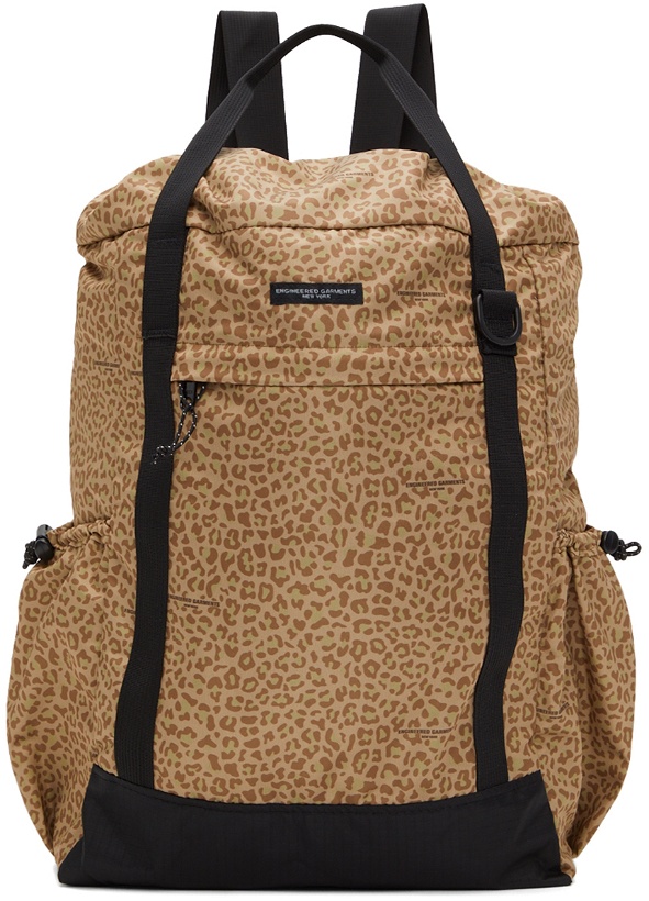 Photo: Engineered Garments Brown Leopard Print 3-Way Backpack