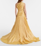 Marmar Halim Draped one-shoulder taffeta gown
