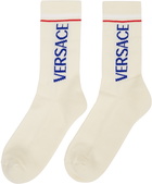 Versace Beige Logo Socks