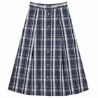 Beams Boy Women's Check Skirt in Navy Chalk